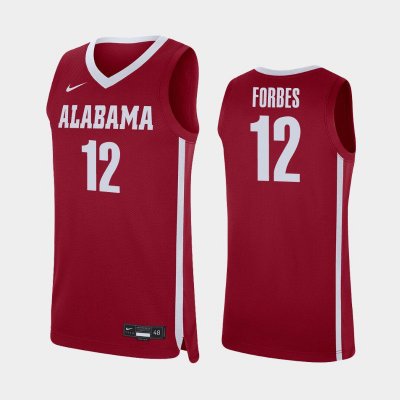 Men's Alabama Crimson Tide #12 Jaylen Forbes Crimson Replica NCAA College Basketball Jersey 2403UMFN5